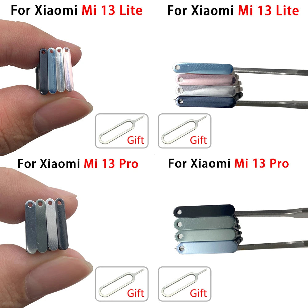 10Pcs, New For Xiaomi Mi 13 Pro / Mi 13 Lite / Mi 13T Pro SIM Card Slot SD Card Tray Holder Adapter  Xiaomi  Xiao mi phone repair parts