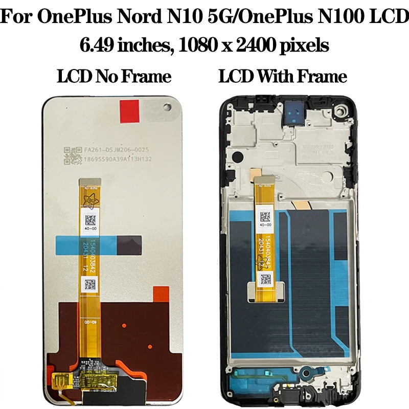 100% Tested For OnePlus Nord N10 5G BE2029 LCD Display Screen Touch Panel Digitizer Replacement For Oneplus Nord N100 BE2013 LCD  OnePlus phone repair parts