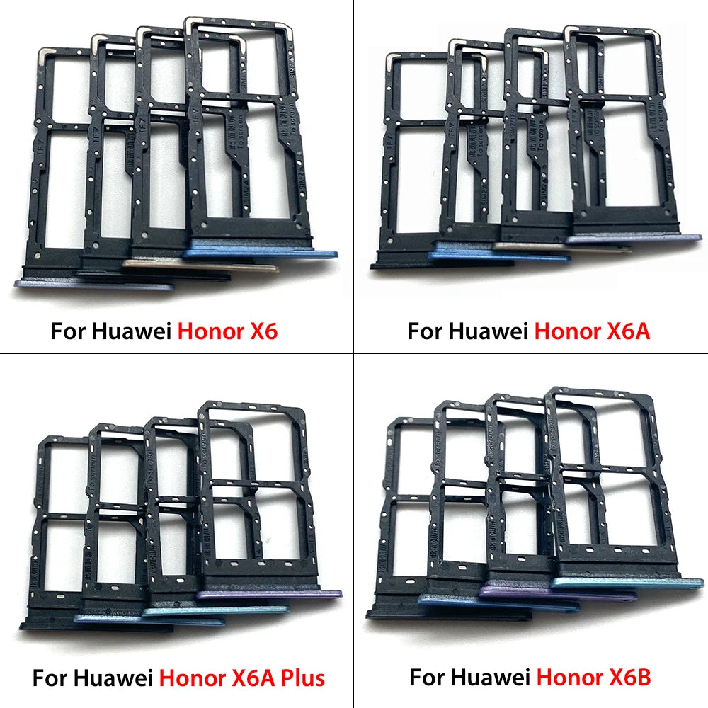 10Pcs,  New For Huawei Honor X6 X6A X6B X7 X7A X7B X7C X8 X8A X8B X9 X9A X9B 4G 5G SIM Card Slot SD Card Tray Holder Adapter Huawei phone repair parts