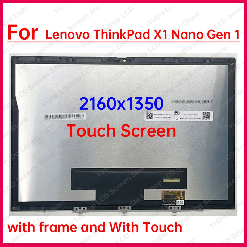 13 Inch Touch Screen For Lenovo ThinkPad X1 Nano Gen 1 Type 20UN 20UQ LCD Display Digitizer+Bezel Assembly Replacement 2160x1350 Lenovo laptop repair parts