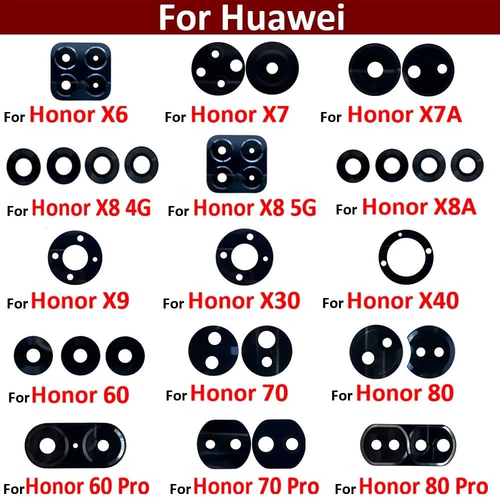 10Pcs, New For Huawei Honor 50 60 70 80 90 Pro Se Lite 4G 5G Rear Camera Lens Glass Back Camera Glass Lens with Adhesive Sticker Huawei phone repair parts