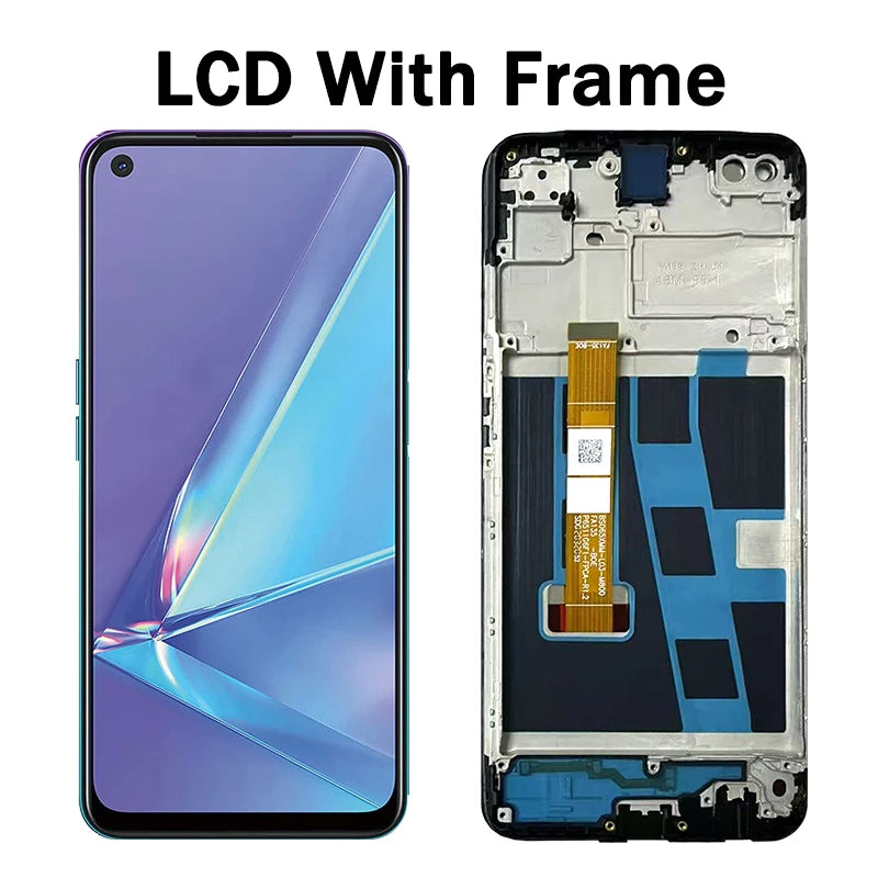6.5" Tested A72 4G Screen Replacement for Oppo A72 CPH2067 Lcd Display Touch Screen Digitizer Assembly with Frame  Oppo phone repair parts