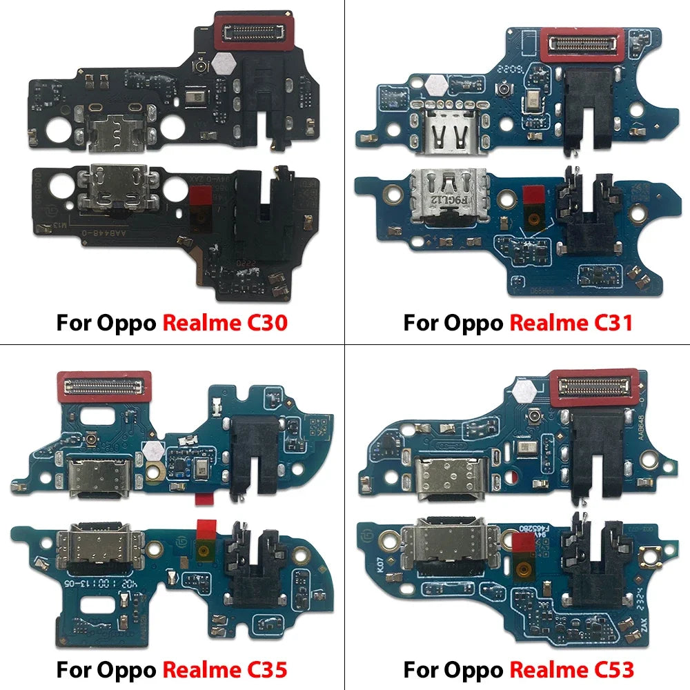 10Pcs, USB Charge Connector Charging Board Port Flex Cable For OPPO Realme C31 C25 C35 C55 C65 C51 C61 C71 C53 C63 C73 C67 4G 5G Realme phone repair parts