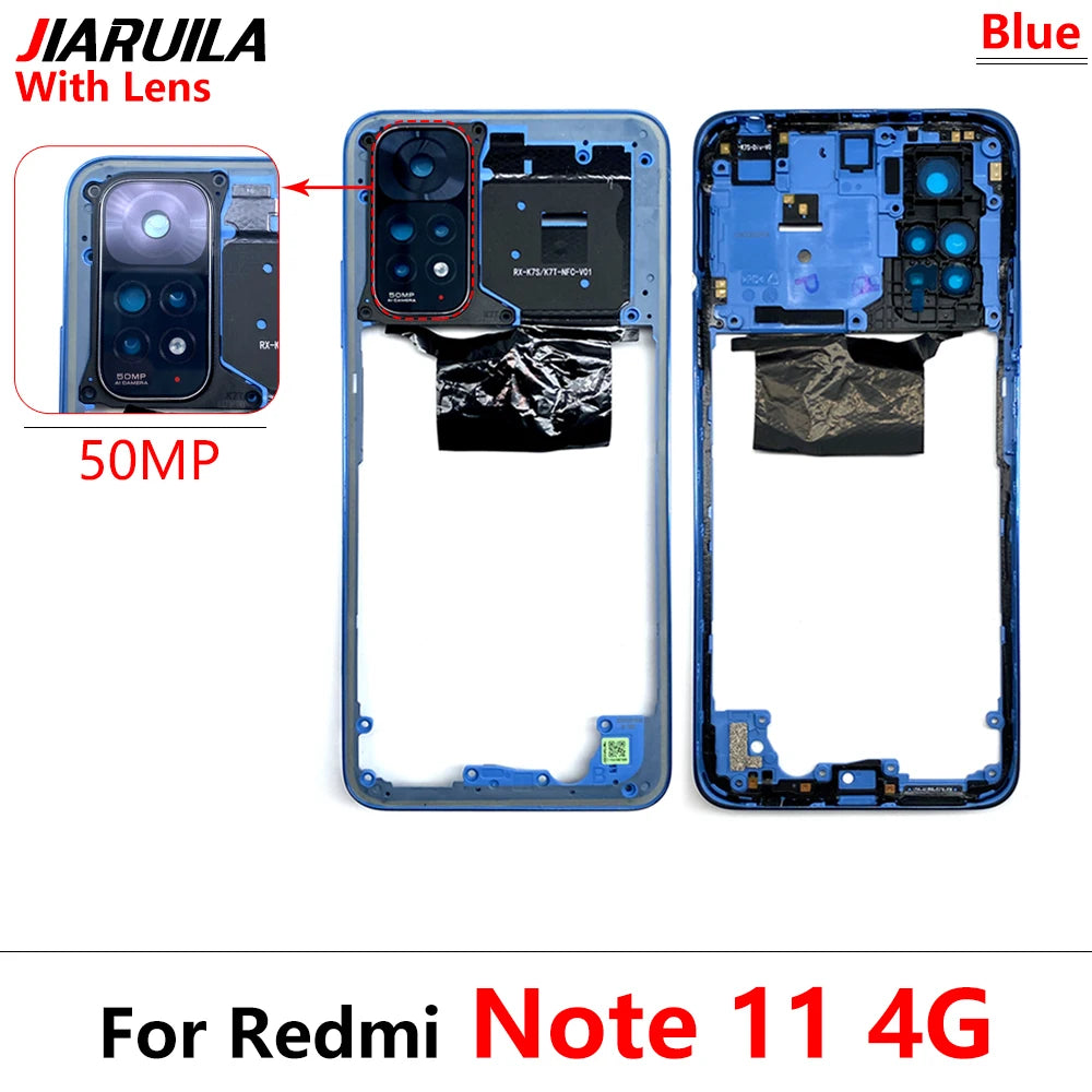 10Pcs, New For Xiaomi Redmi Note 11 4G / Note 11s / Note 11 Pro 5G Housing Middle Frame Bezel Middle Plate Cover  Xiaomi  Xiao mi phone repair parts