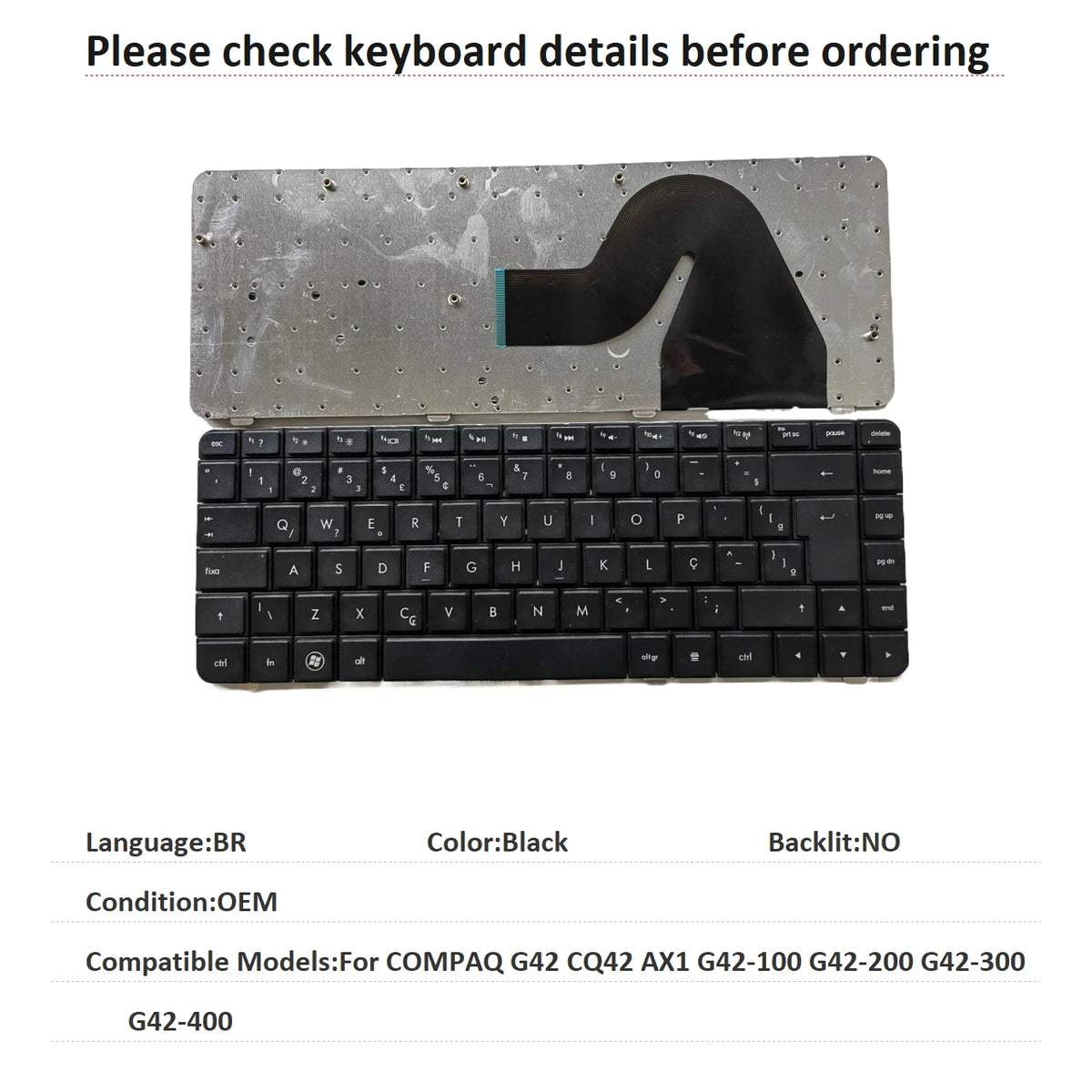 New US Russian Spanish Brazil Language  Keyboard For HP COMPAQ G42 CQ42 AX1 G42-100 G42-200 G42-300 G42-400 HP laptop repair parts