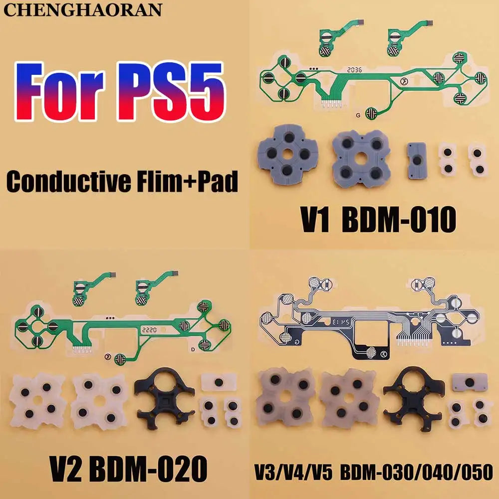 For PS5 BDM-010/020030/040/050 Controller Conductive Film Button Flex Cable Ribbon Circuit Board Conductive Rubber Pads Repair Game console repair parts