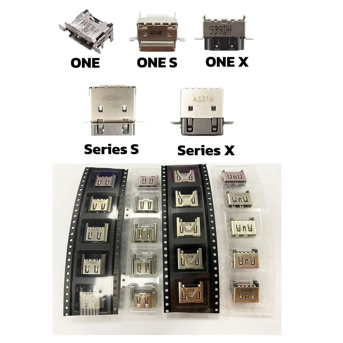 5PCS For PS3 PS4 Slim Pro PS5 HDMI-compatible Jack Port For Xbox One Series X/S Xbox360 HDMI-Compatible Interface Connector Game console repair parts