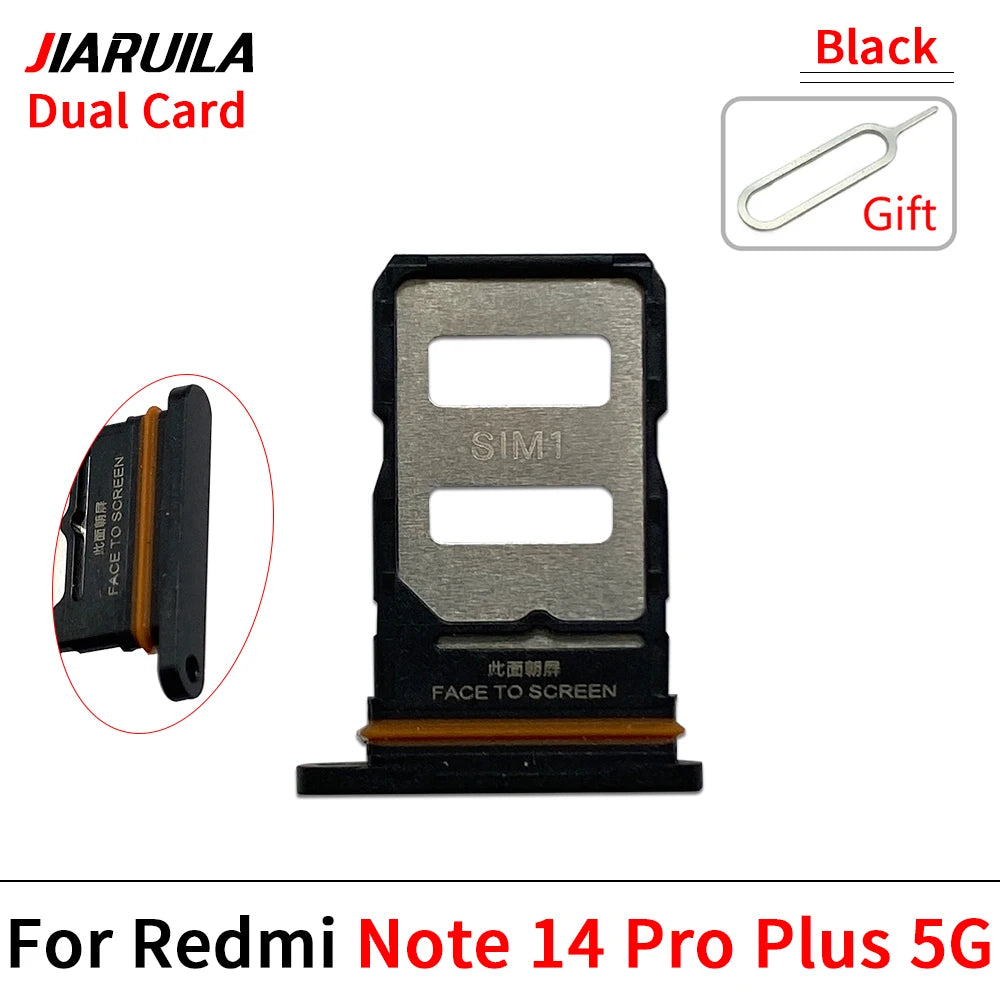 10Pcs, SIM Card Slot SD Card Tray Holder Adapter For Xiaomi Redmi Note 14 Pro Plus 4G 5G  Xiaomi  Xiao mi phone repair parts