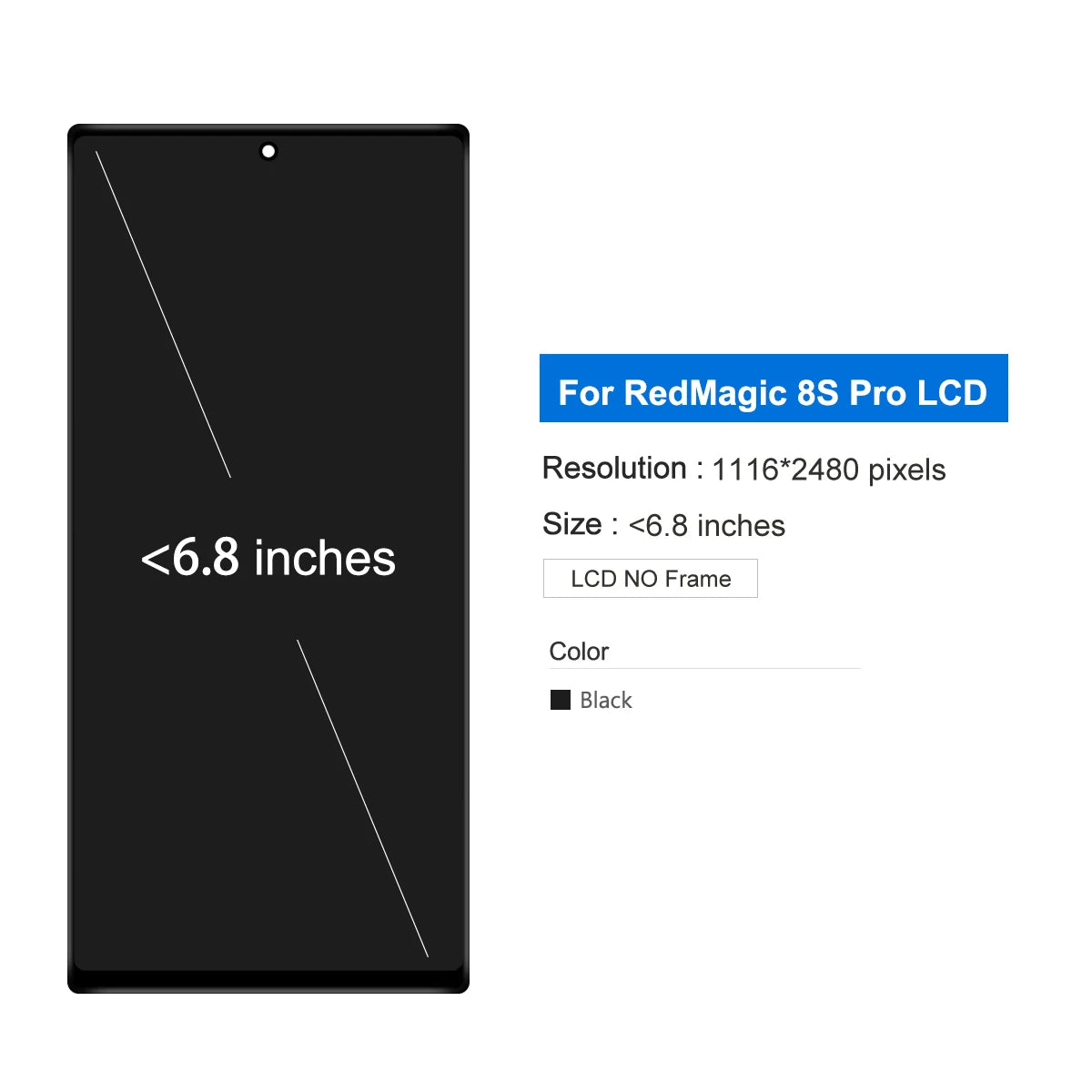 Display For ZTE nubia Red Magic 8S Pro LCD Display Touch Screen Digitizer Assembly For Red Magic 8 Pro Screen Replacement ZTE phone repair parts