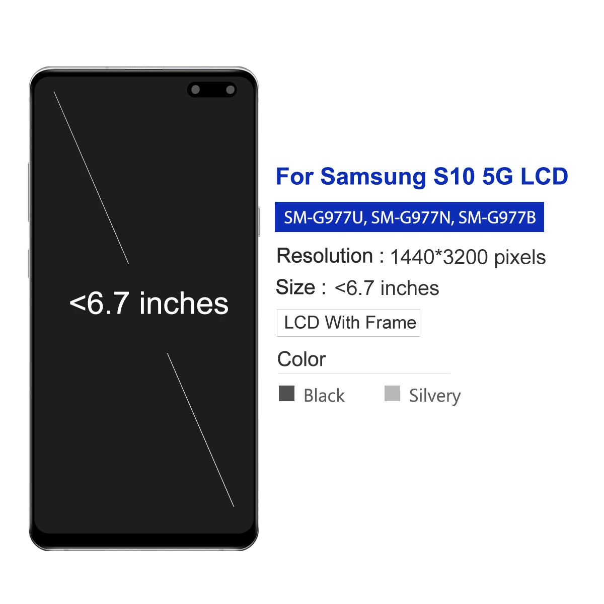 For Samsung S10 5G LCD Display Touch Screen Digitizer Assembly For Samsung S10 5G G977B G977U G977N Display Replacement Samsung phone repair parts