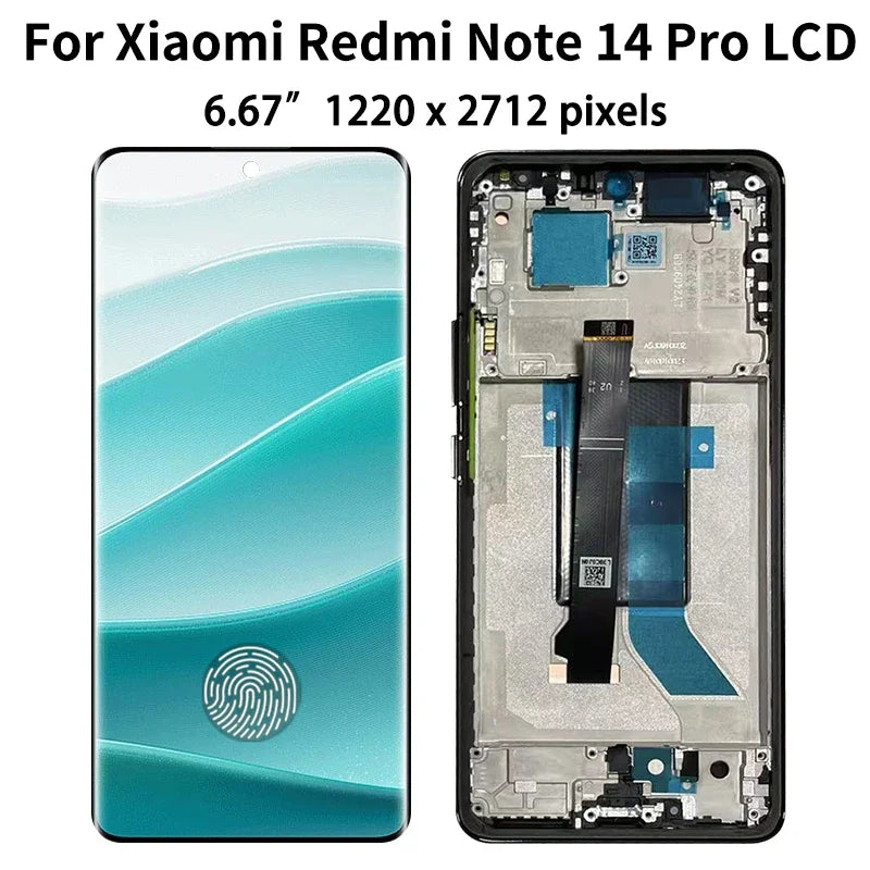 24090RA29G Premium Lcd For Xiaomi Redmi Note 14 Pro 5G Display Touch Screen Digitizer Panel Assembly With Fingerprint Xiaomi phone repair parts