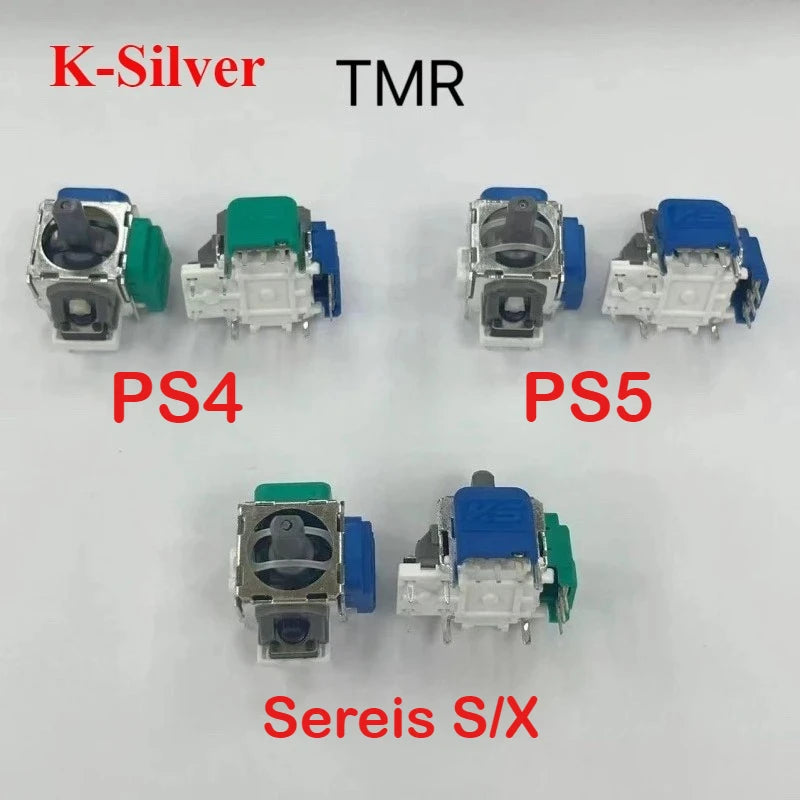 30PCS/Lot K-Silver TMR Electromagnetic IC 3D Analog Magnetic Joystick for PS4 PS5 Xbox Series SX Controller Thumb Sticks Rocker  Game console repair parts