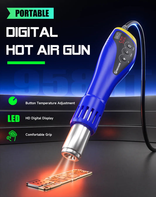 MECHANIC HT-958 Micro Hot Air Gun Temp Adjusted 600W Soldering Rework Welding Station LCD Digital Heat Gun BGA IC Solder Tools Professional Repair Tools
