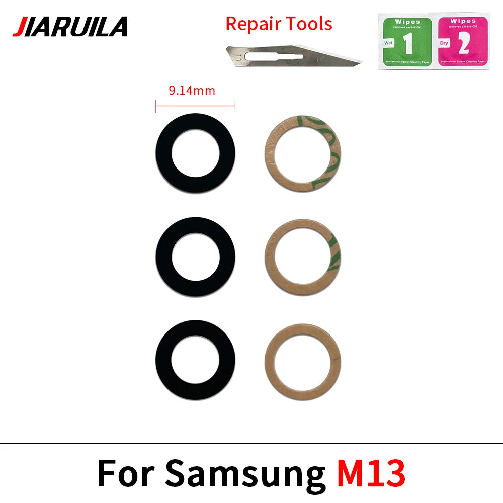 Rear Back Camera Glass Lens With Sticker For Samsung M02 M02s M11 M12 M13 M14 M23 M32 M42 M52 M33 M53 M54 4G 5G Samsung phone repair parts