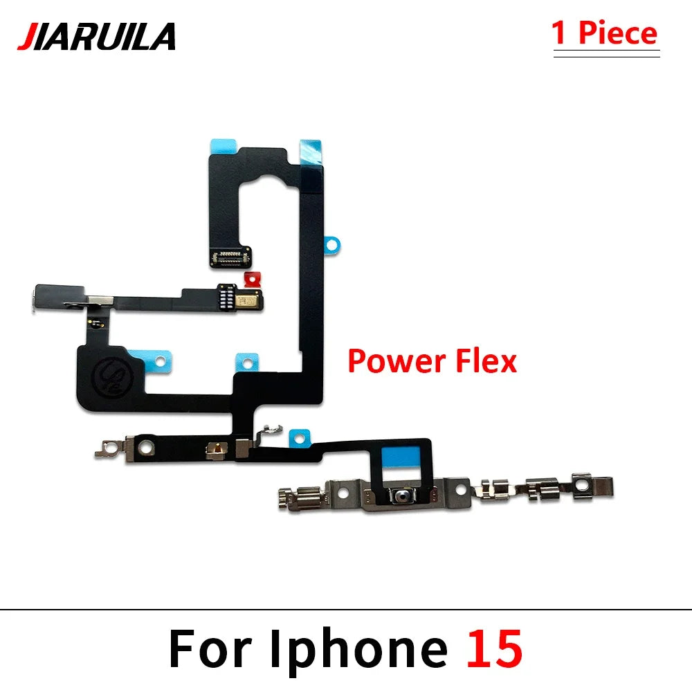 10Pcs, Power Switch On Off Button Volume control Key Button Flex Cable For iPhone 13 14 15 Pro Max Plus Mini iPhone phone repair parts