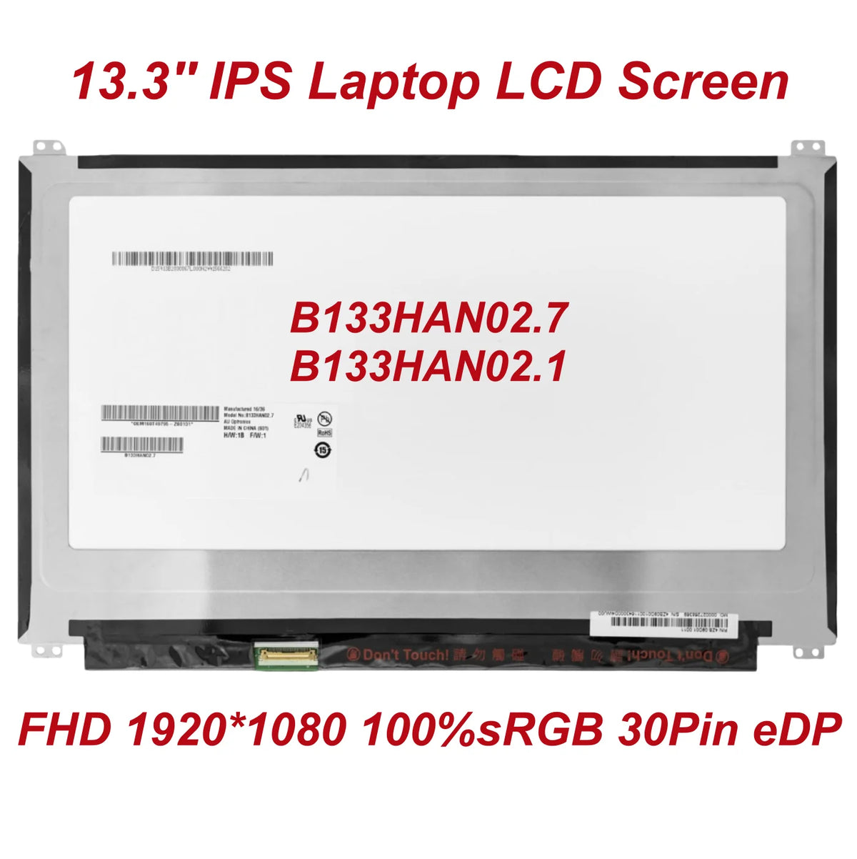 13.3 inch For ASUS UX305 UX360CA UX360C Display Panel B133HAN02.7 B133HAN02.1 99% sRGB IPS 1920*1080 Laptop LCD Screen ASUS laptop repair parts