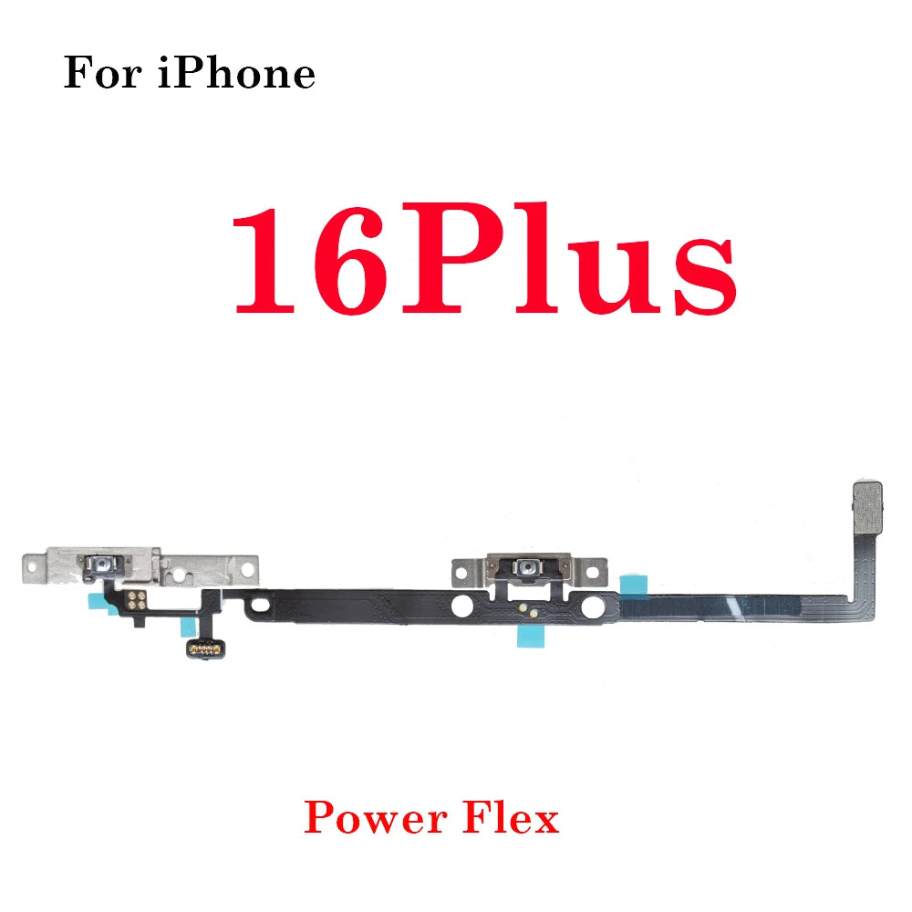 1Pcs Power Flex Cable for iPhone 15 16  Pro Max Plus  Volume Flex Ribbon Tape Side Button  Parts iPhone phone repair parts