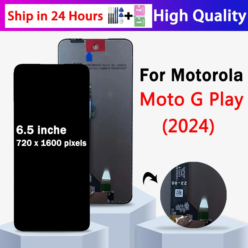6.5”Screen For Motorola Moto G Play 2024 LCD Display Touch Panel Digitizer Assembly  Replacement For Moto GPlay 2024 Display Motorola phone repair parts