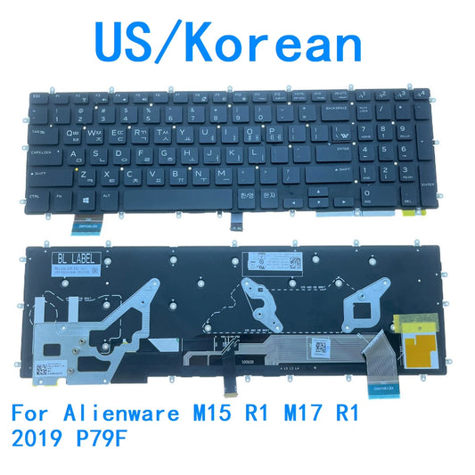 New US Korean Laptop Backlit Keyboard For Dell Alienware M15 R1 M17 R1 2019 P79F 06F8R5-KOR DELL  laptop repair parts