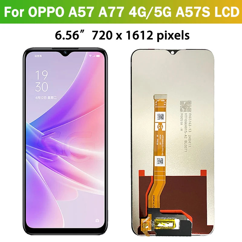 Tested For Oppo A57/A77 4G CPH2387 2385 LCD A57S Display Screen+Touch Panel Digitizer For Oppo A57/A77 5G PFTM20 CPH2339 LCD Oppo phone repair parts Realme phone repair parts