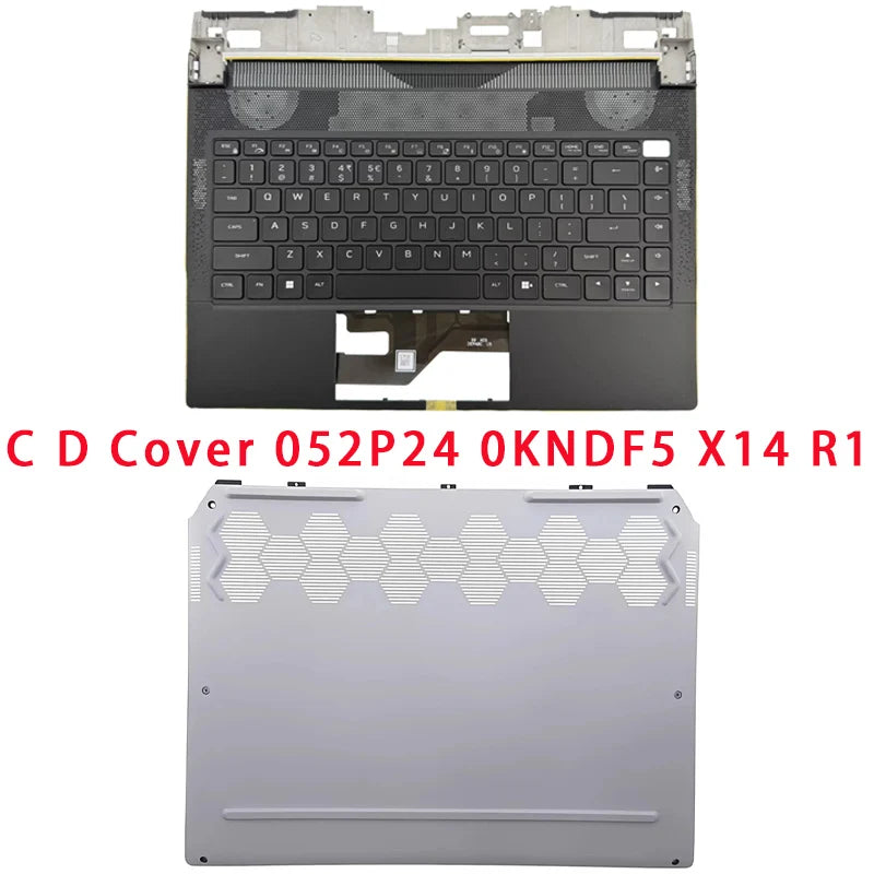Cover case for Dell Alienware X14 R1 X14 R2 laptops, LCD screen top cover screen frame palm rest bottom shell air outlet hinge keyboard  Dell Laptop repair parts