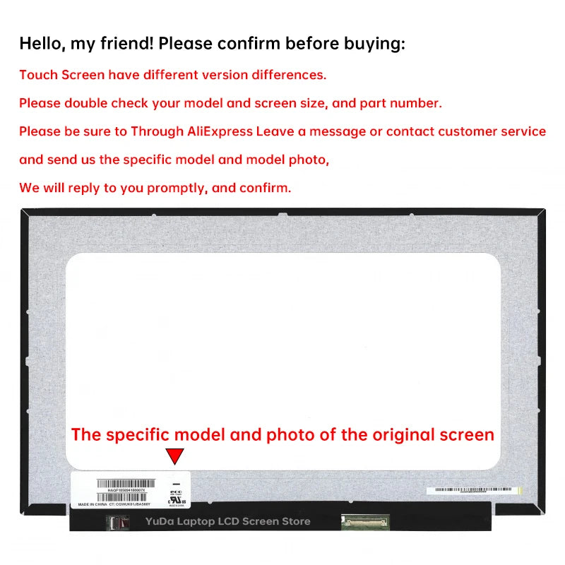 15.6" Laptop LCD Touch Screen B156HAK02.3 NV156FHM-T06 LP156WFD-SPK1 LP156WFD-SPK2 Display Matrix Panel Replacement 1920x1080 Laptop screen replacement