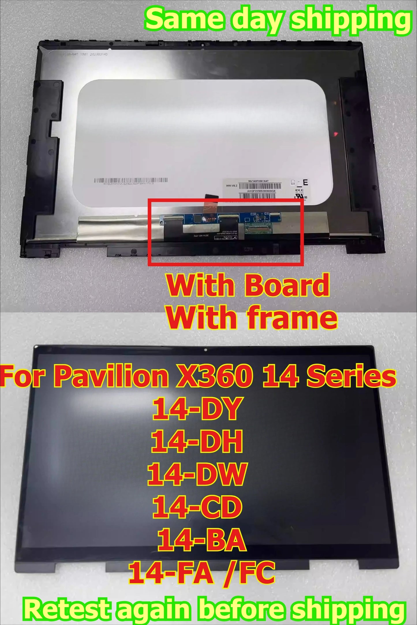 Panel Touch Screen Digitizer LCD Display Assembly For Pavilion X360 14-CD 14-DH 14-DW 14-DY 14-BA 14-FA FC Replacement Panel