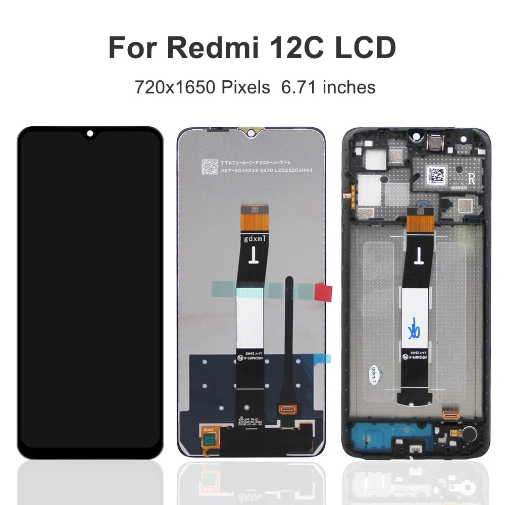 6.71" for Xiaomi Redmi 12C 22120RN86G Lcd Display Digital Touch Screen Assembly for Xiaomi Redmi 12C Screen Replacement Xiaomi phone repair parts