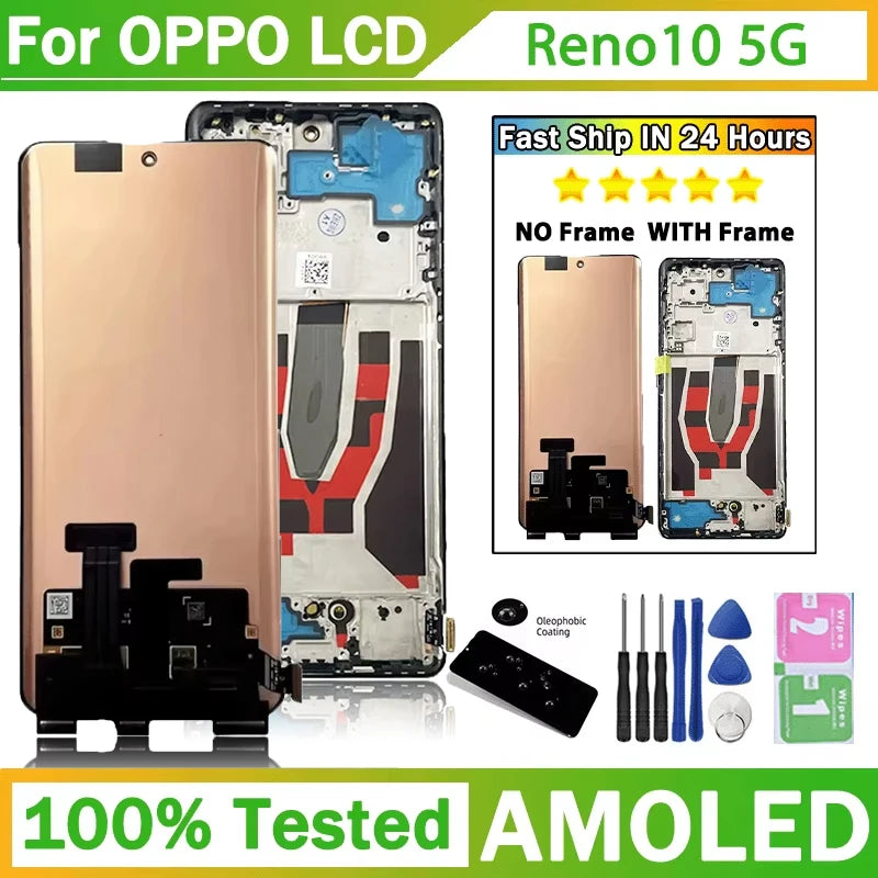 6.7"New For Oppo Reno10 Reno 10 5G Global CPH2531 LCD Display+Touch Screen Digitizer Assembly Replacement Repair Parts Oppo phone repair parts Realme phone repair parts
