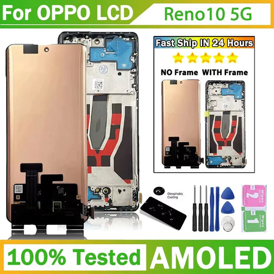 6.7"New For Oppo Reno10 Reno 10 5G Global CPH2531 LCD Display+Touch Screen Digitizer Assembly Replacement Repair Parts Oppo phone repair parts Realme phone repair parts
