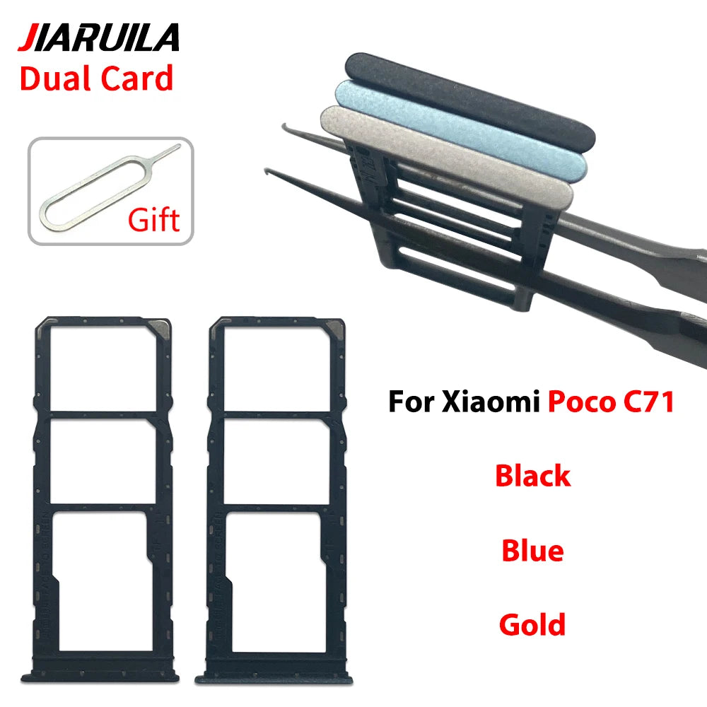 New For Xiaomi Poco C40 C71 C65 C75 C85 SIM Card Slot SD Card Tray Holder Adapter  Xiaomi  Xiao mi phone repair parts