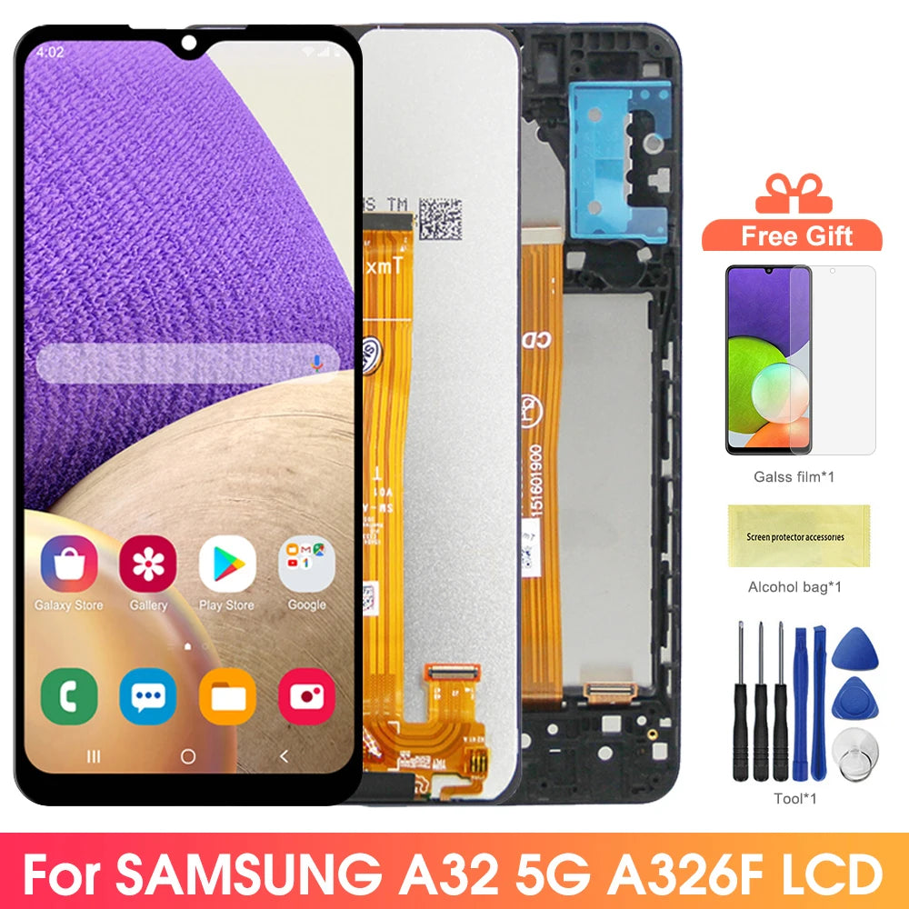 A32 5G Display Screen Replacement, for Samsung Galaxy A32 5G A326 A326U Lcd Display Touch Screen Digitzer Assembly With Frame Samsung phone repair parts