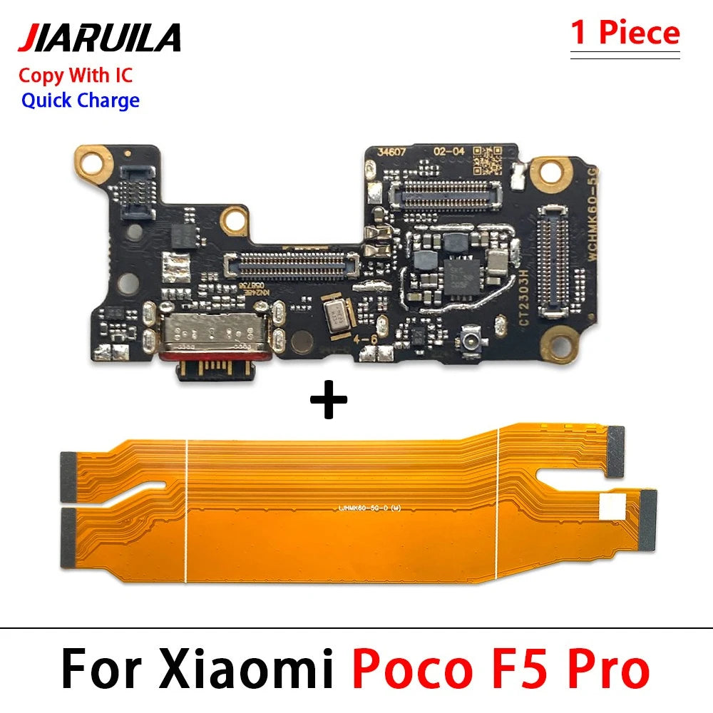 10Pcs/Lot, USB Charging Board Connector Port Dock Flex Cable For Xiaomi Poco F1 F2 F3 F4 F5 X3 X4 X5 X6 M3 M4 M5s Pro 4G 5G GT  Xiaomi  Xiao mi phone repair parts