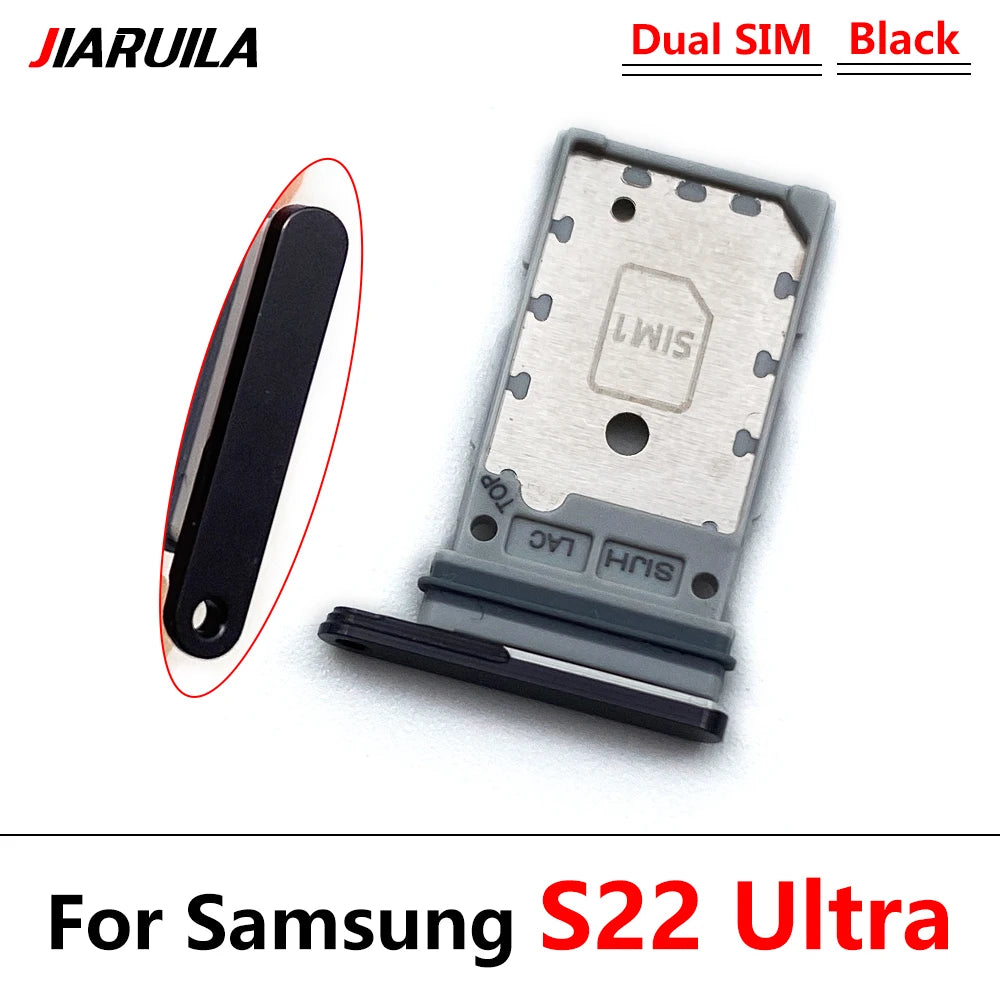 SIM Card Tray Slot Holder Adapter Accessories For Samsung S22 / S22 Plus / S22 Ultra Samsung phone repair parts
