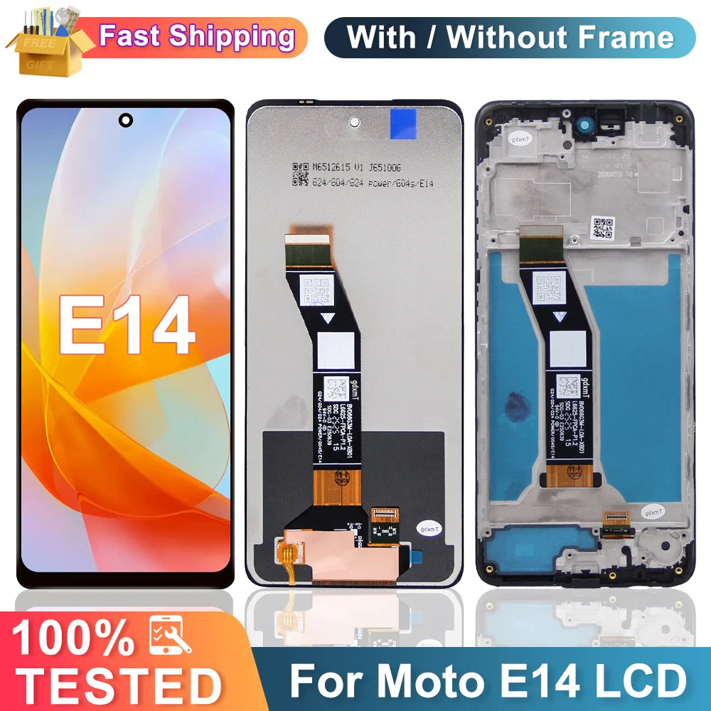 6.56" IPS For Motorola Moto E14 LCD Touch Screen Digiziter Assembly For Motorola Moto E14 XT2421-14 LCD Frame Replacement Parts Motorola phone repair parts