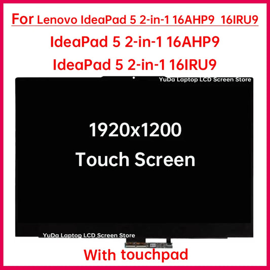 16" Laptop LCD Touch Screen For Lenovo IdeaPad 5 2-in-1 16AHP9 5 2-in-1 16IRU9 Display Digitizer Assembly Replacement 1920x1200 Lenovo laptop repair parts