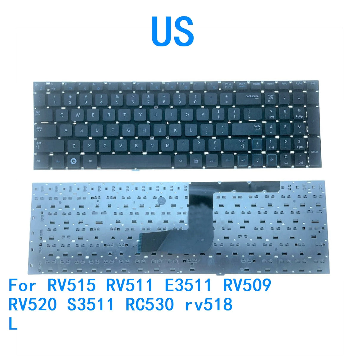 New US Language  Keyboard For Samsung RV515 RV511 E3511 RV509 RV520 S3511 RC530 rv518 L Notebook PC Replacement Keyboard  SAMSUNG laptop repair parts