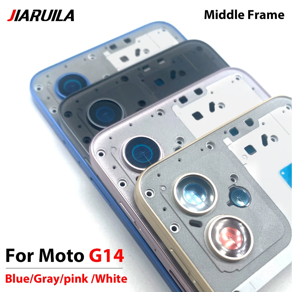 New Middle Frame For Motorola Moto G04 G14 G24 G34 G54 G84 Door Housing Bezel Repair Parts Motorola phone repair parts
