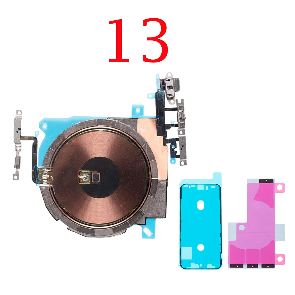 1set Wireless Charging Chip NFC Coil with Volume for IPhone 12 13 14 Mini Pro Max Plus Charger Panel Sticker Flex Cable iPhone phone repair parts