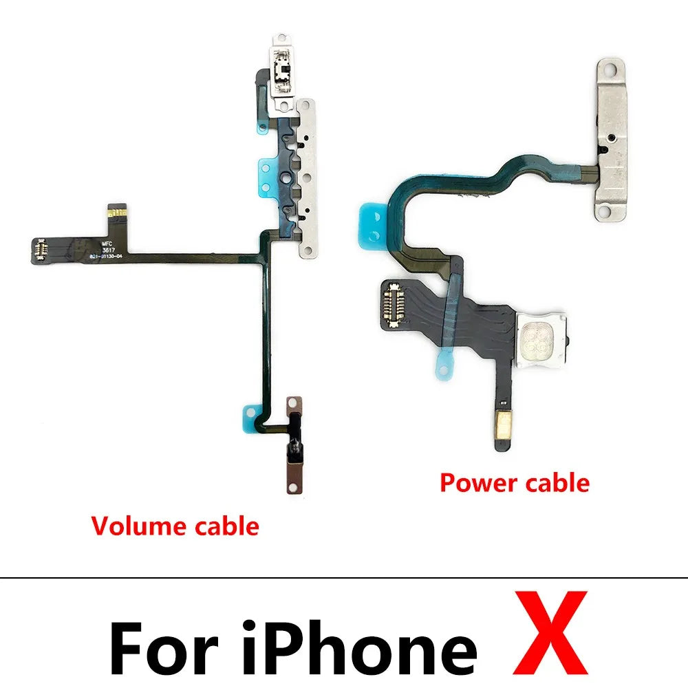 New Power On Off Flex For iPhone 7 7G 8 8G Plus X XR XS Max Volume Up Down Side Button Key Ribbon Flex Cable With Metal iPhone phone repair parts
