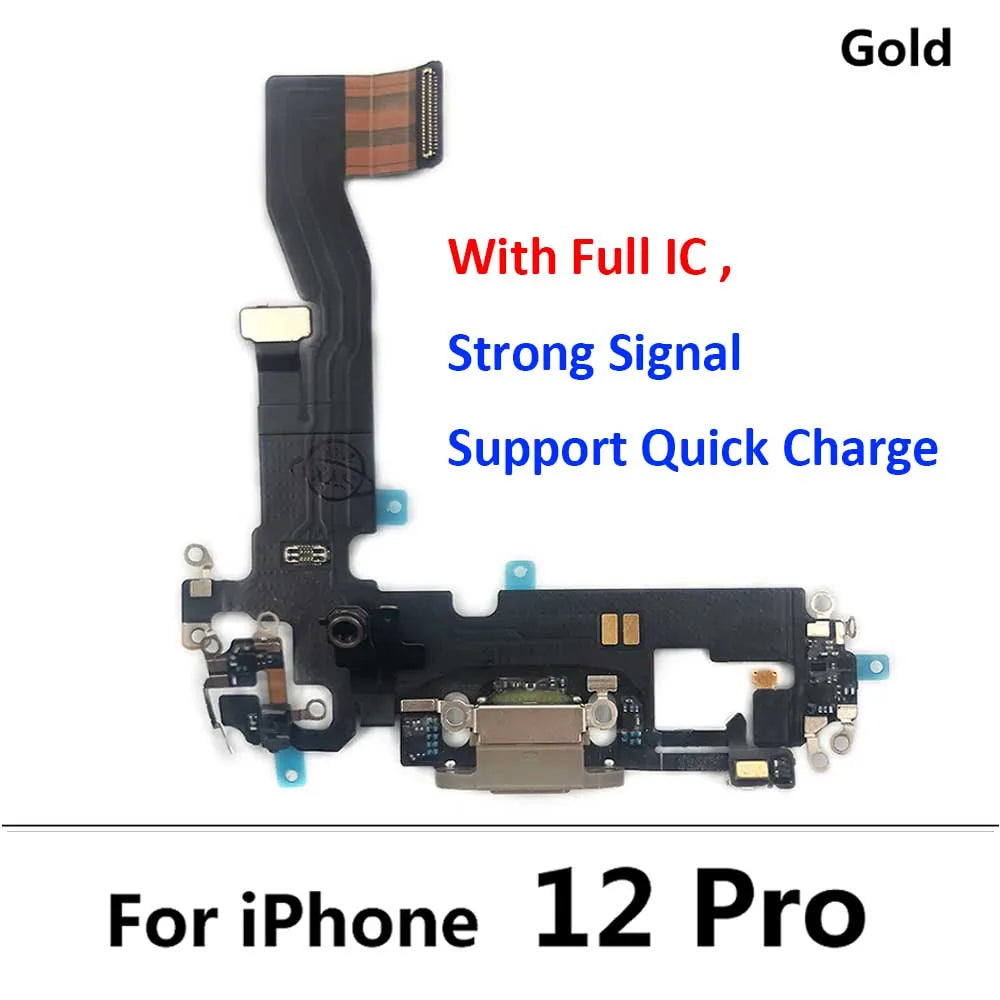 New USB Charging Port Charger Board Flex Cable For iPhone 12 Pro Max 12 mini Dock Plug Connector With Microphone iPhone phone repair parts