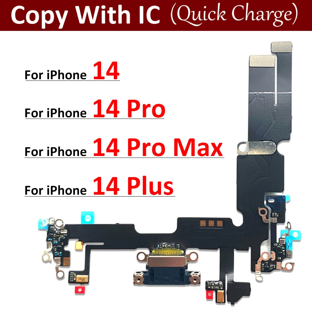 New For iPhone 14 Pro Max Plus USB Charging Port Dock Charger Connector Board With Microphone Flex Cable iPhone phone repair parts