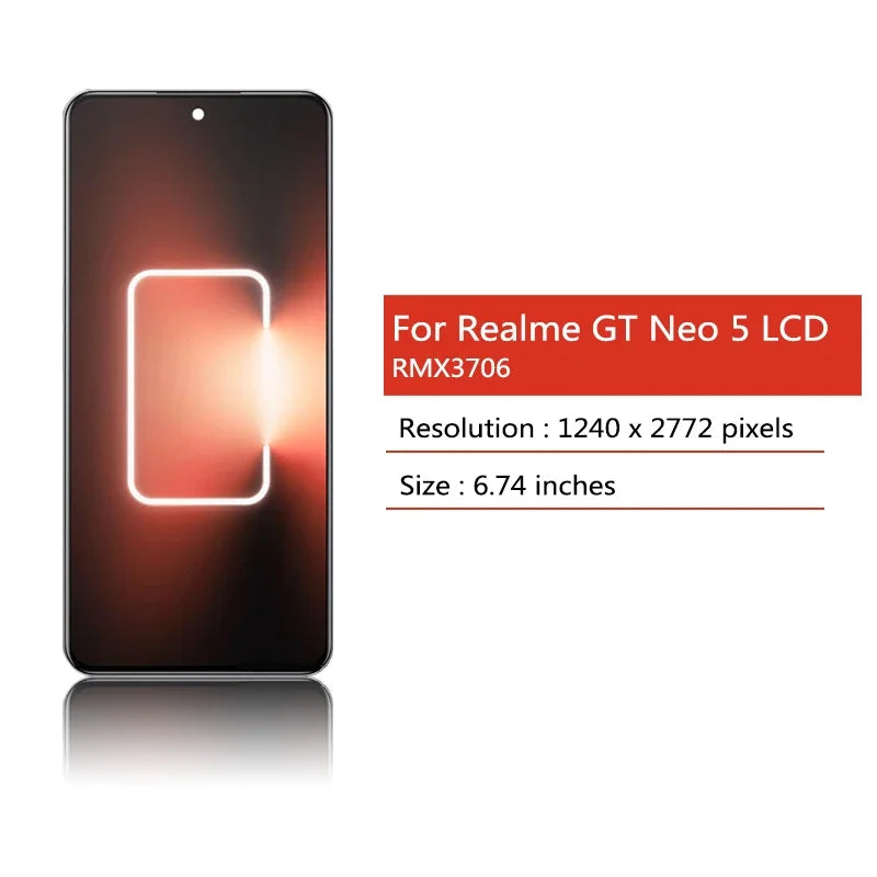 6.74"AMOLED 144hz For Oppo Realme GT Neo 5 RMX3706 LCD Display Touch Screen Digitizer For Realme GT Neo5 SE RMX3700 LCD Oppo phone repair parts Realme phone repair parts