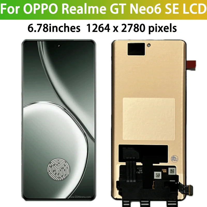 6.78"AMOLED For Realme GT Neo6SE RMX3850 LCD Display Touch Screen Digitizer GT Neo 6SE Neo6 SE Display Parts Oppo phone repair parts Realme phone repair parts