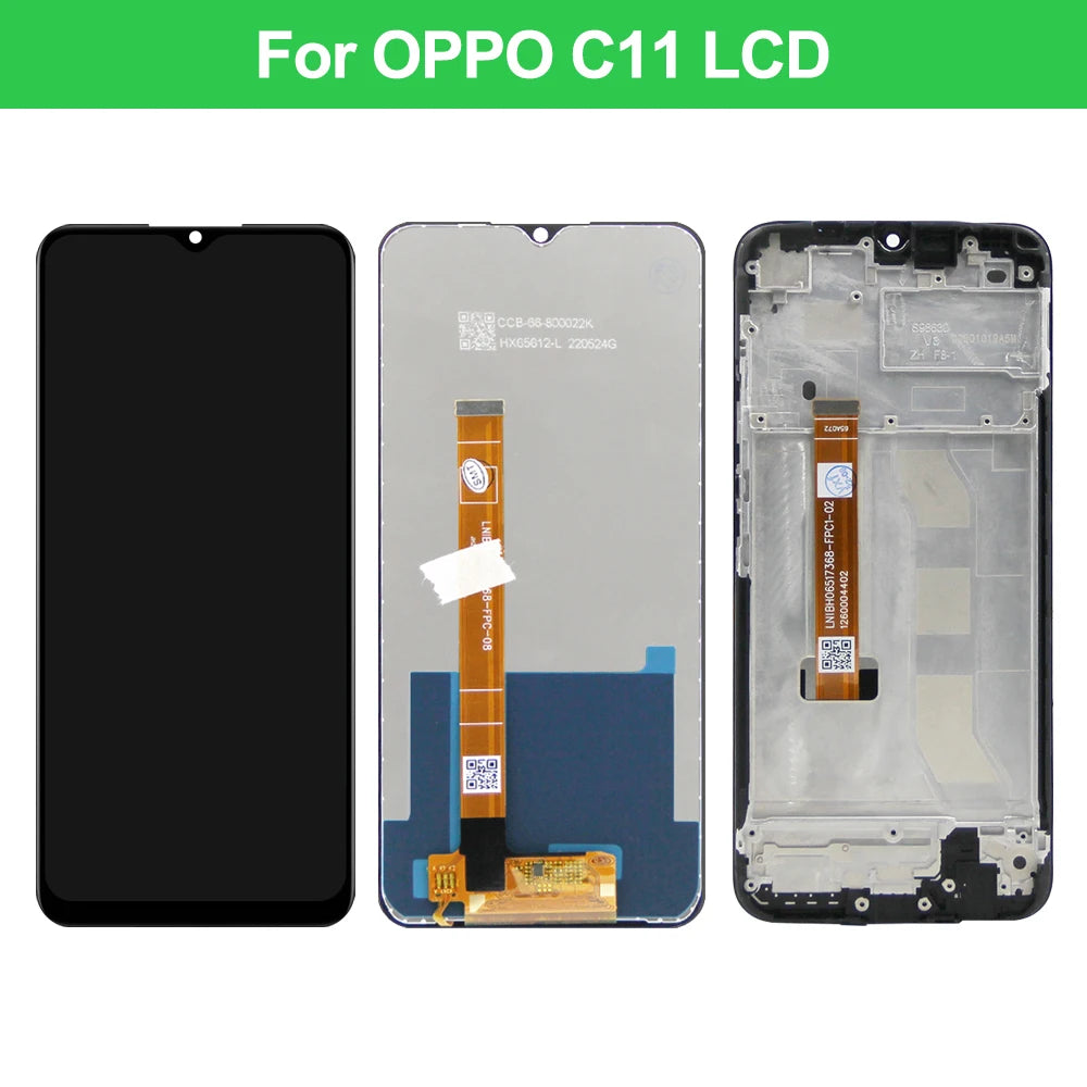 6.5" Screen Assembly for Realme C11 Lcd Display Digital Touch Screen with Frame for OPPO Realme C11 RMX2185 Screen Replacement OPPO phone repair parts