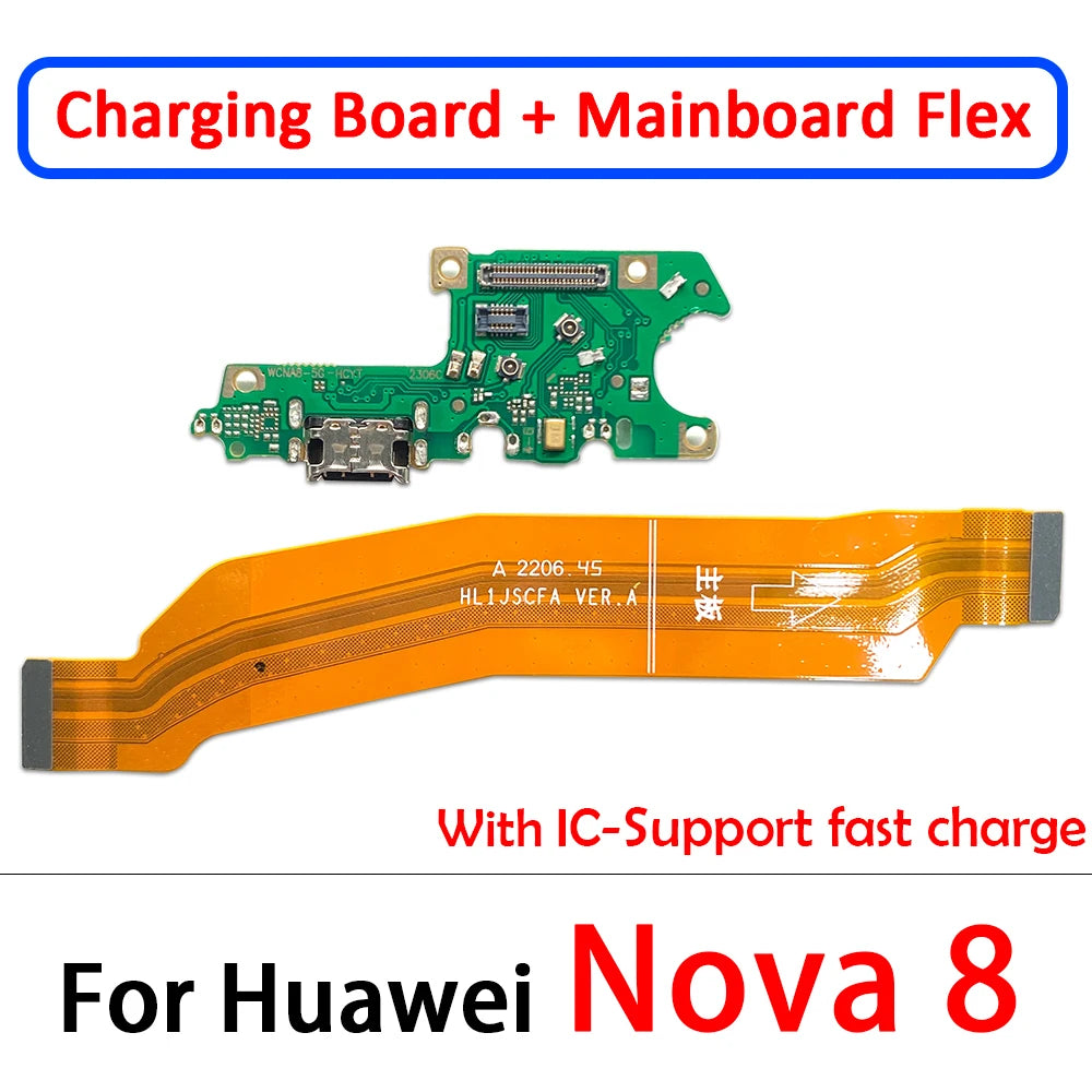 New For Huawei Nova 7 8  Se 9 10 Pro 5G Dock Connector Micro USB Charger Charging Port Flex Cable Microphone Board Huawei phone repair parts