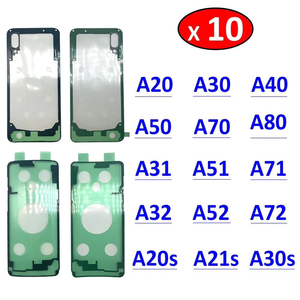 10Pcs， Back Battery Cover Door Sticker Adhesive Waterproof For Samsung A20 A30 A50 A70 A20s A21s A30s A31 A51 A71 A32 A52 A72 Samsung phone repair parts