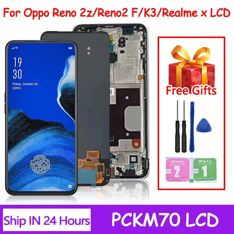 OLED Quality For OPPO Reno2 Z / Reno2 F / K3 / Realme X LCD With Touch Screen Digitizer Assembly Reno 2F / Reno 2Z Replacement  Oppo phone repair parts