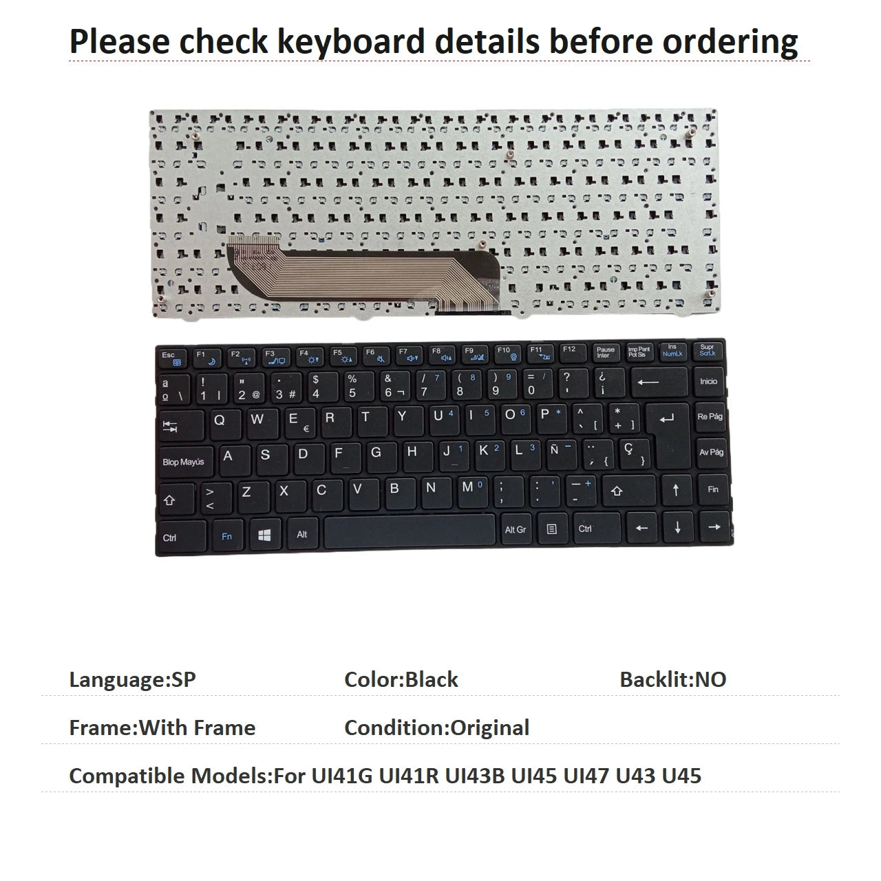 New US Spanish Language Keyboard For HASEE UI41G UI41R UI43B UI45 UI47 U43 U45 Notebook PC Replacement Keyboard
