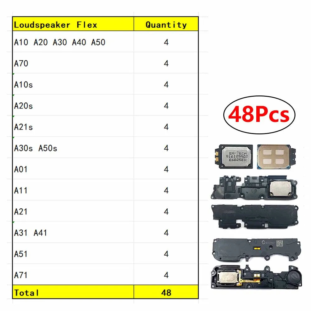 24Pcs Loud Speaker Buzzer Ringer Flex Cable For Samsung A10S A20S A30S A50s A21s A10 A20 A30 A50 A70 A71 A11 A01 A21 A31 A51 Samsung phone repair parts